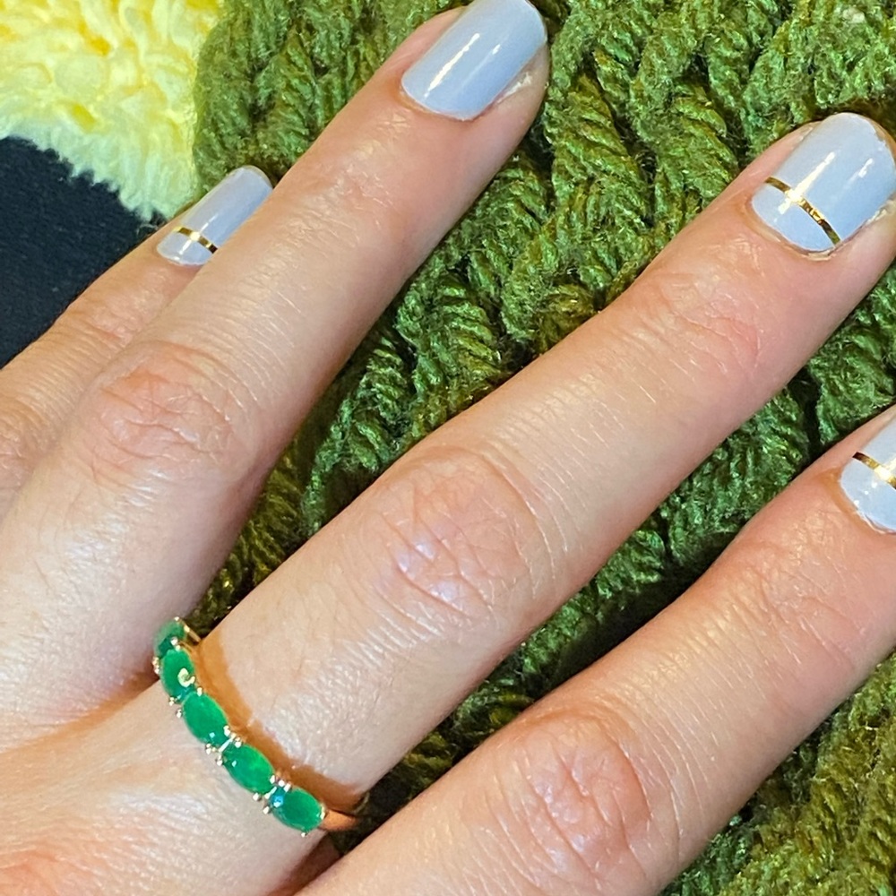 Genuine emerald band ring - Picture 5 of 5